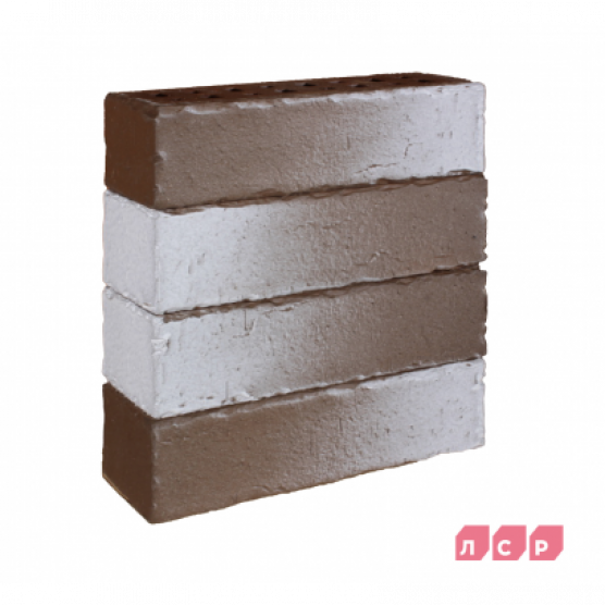 Клинкер фасадный коричневый с белым «Нарвик», поверхность винтаж